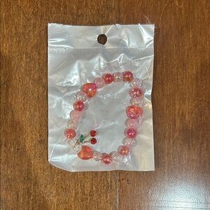 Pink and Red Beaded Bracelet